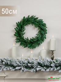 Венок еловый 50см, ПЕ+ПВХ